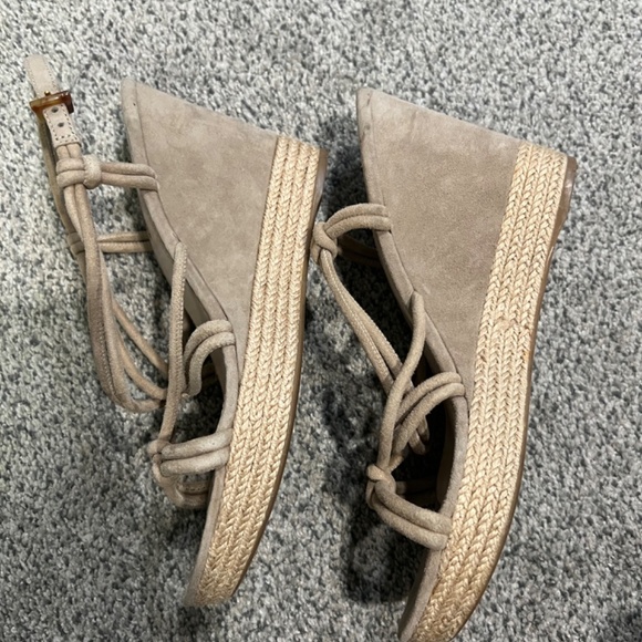 Prada Beige Suede Espadrilles Wedges - Picture 3 of 6